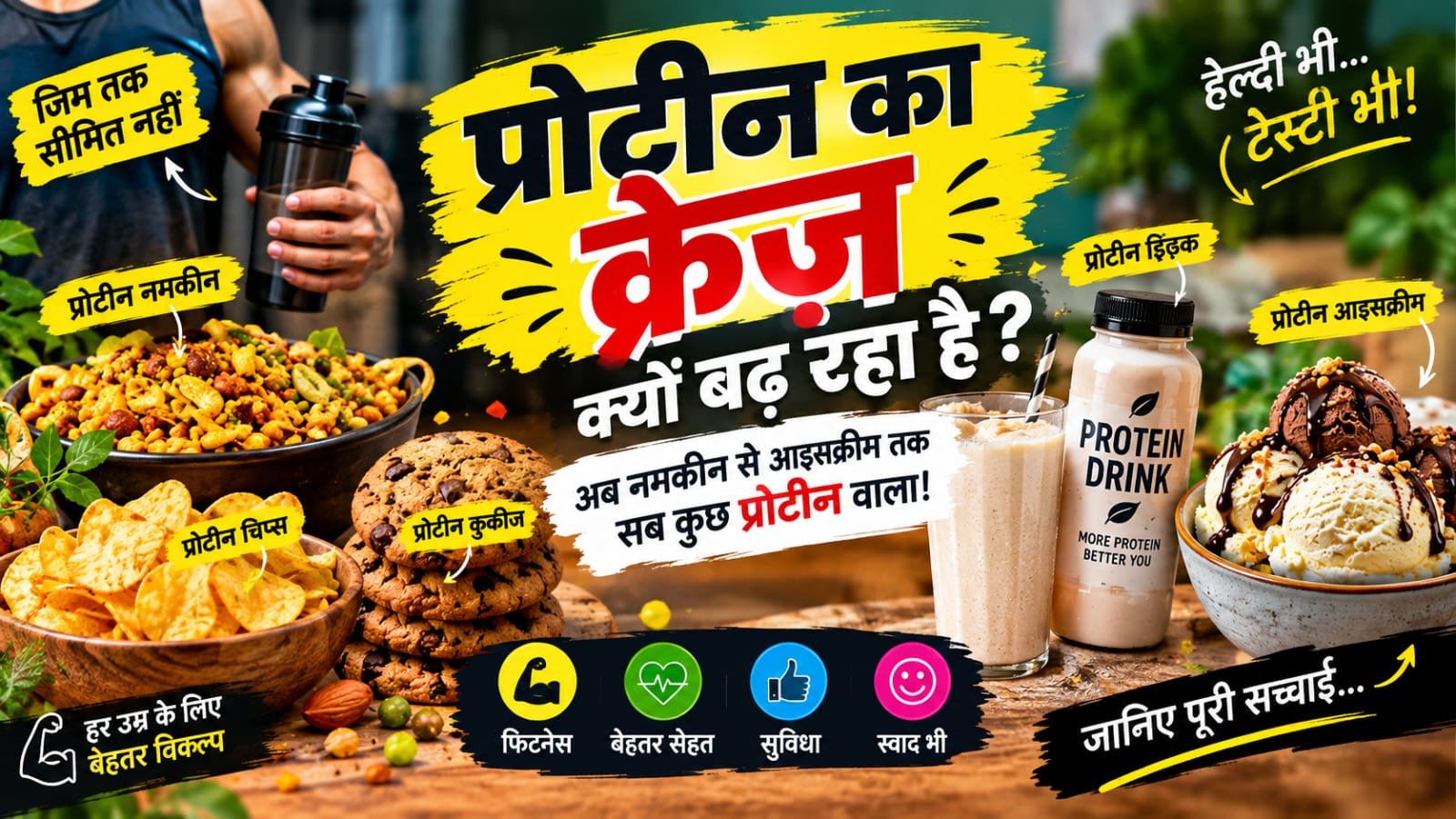 Protein का Craze क्यों बढ़ रहा है? अब Namkeen से Ice Cream तक सब कुछ Protein वाला